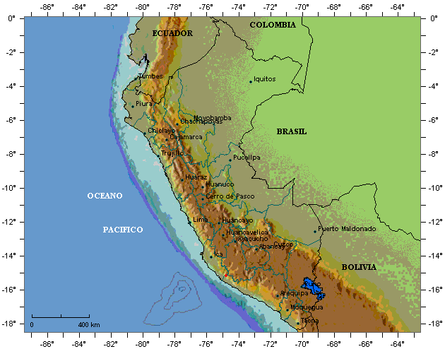 Erdbeben und Epizentrum. Bild: Peruanisches Institut für Geophysik IGP