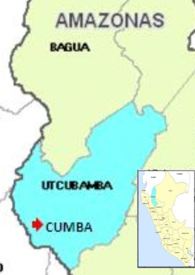 Cumba in der Provinz Utcubamba: Karte: INDECI / ANDINA / INFOAMAZONAS
