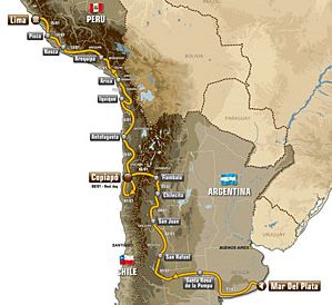 Route der Rallye Dakar 2012. Bild: dakar.com.